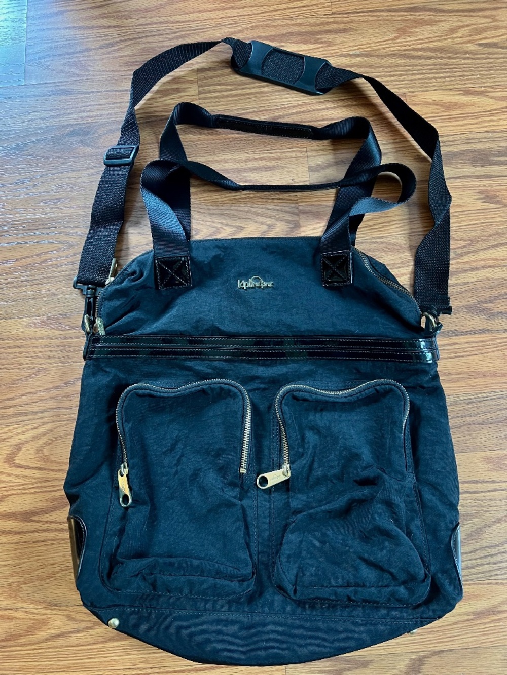 Kipling Black Camryn Laptop Crossbody Padded Bag Large Travel Bag